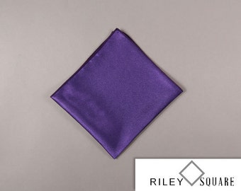 Purple Satin Pocket Square, Wedding Pocket Square, Formal Pocket Square, Purple Handkerchief, Fashion Accessories