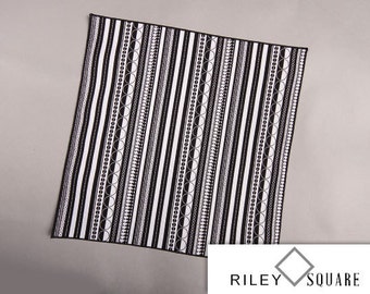 Black and White Pocket Square/Wedding Handkerchief/Fashion Accessories