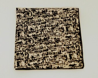 Black and Cream Thatch Design Pocket Square/Handkerchief/Fashion