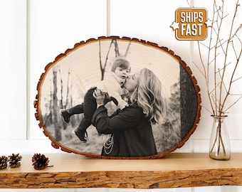 Tirage photo rustique sur bois : Cadeau d'anniversaire personnalisé