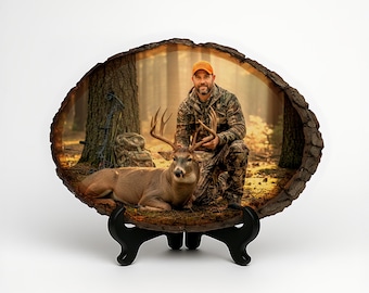 Hunting Photo on Wood - Customizable Wildlife Plaque