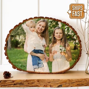 Personalized Wood Photo Gift: Rustic Mother's Day Picture Frame