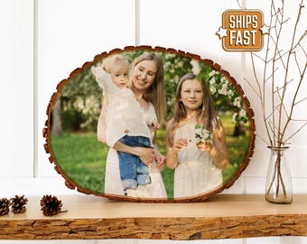 Personalized Wood Photo Gift: Rustic Mother's Day Picture Frame