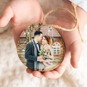 Photo Christmas Ornament, Custom Christmas Ornament, Keepsake Ornament, Christmas Ornaments Personalized, Newlywed Gift, Newlywed Ornament