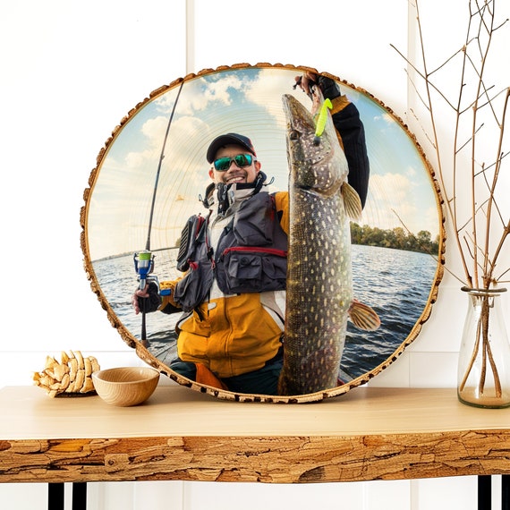 Fishing Decor, Your Fishing Picture on Wood, Fishing Gifts, Custom