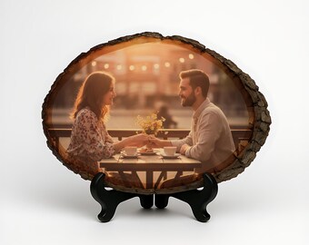Valentine's Day Photo on Wood - Personalized Couples Keepsake