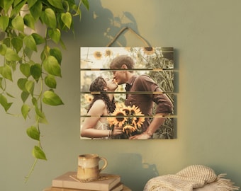 Custom Photo on Wood Pallet - Rustic Farmhouse 5th Anniversary Gift, Personalized Picture Transfer Art