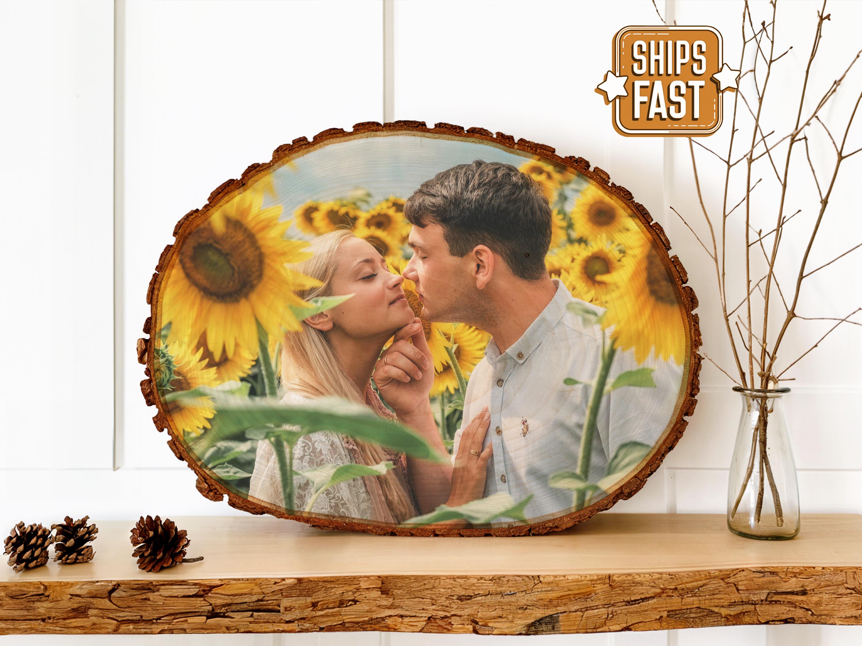 Picture Gift Reclaimed Wood Photo Transfer, Ornament Wood, Picture on Wood Gift, Rustic Portrait, Custom Anniversary Photo Gift, Wood Slice