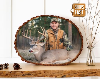 Personalized Hunting Photo on Wood: Rustic Outdoor Decor Gift