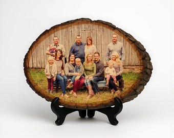 Father’s Day Gift – Custom Photo on Wood – Personalized Basswood Print with Bark Edge – Unique Gift for Dad, Grandpa, or Husband