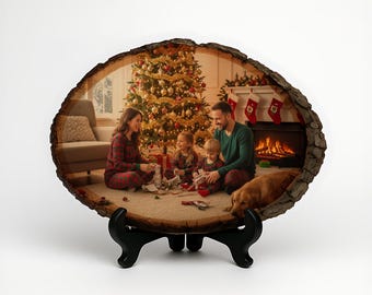Christmas Photo Gift on Wood Plaque - Personalized Family Holiday Keepsake