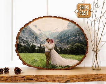 Wood Anniversary Gift, Wood Anniversary Sign, 5th Anniversary Gift, Wood Photo Gift, Personalized Wood Photo, Fifth Anniversary Gift