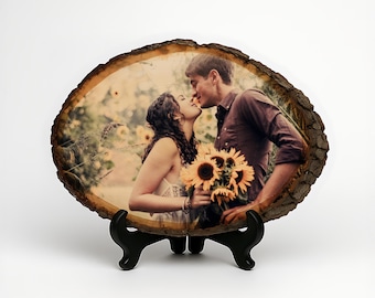 Custom Photo Transfer on Wood Slice: Engraved Wooden Keepsake