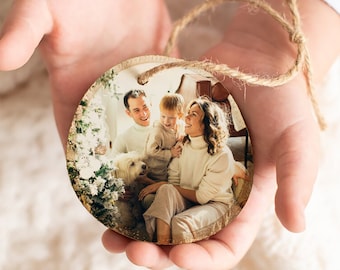 Personalized Christmas Ornament, Photo Christmas Ornament, Picture Ornament, First Christmas Ornament, Baby Ornament, New Home, Married