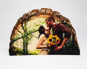 Custom Wood Photo Gift, 5th Anniversary, Rustic Home Decor, Wedding Gift, Engagement Gift, Wood Picture Frame, Personalized Picture on Wood