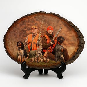 Custom Hunting Photo on Basswood: Rustic Outdoorsman Gift