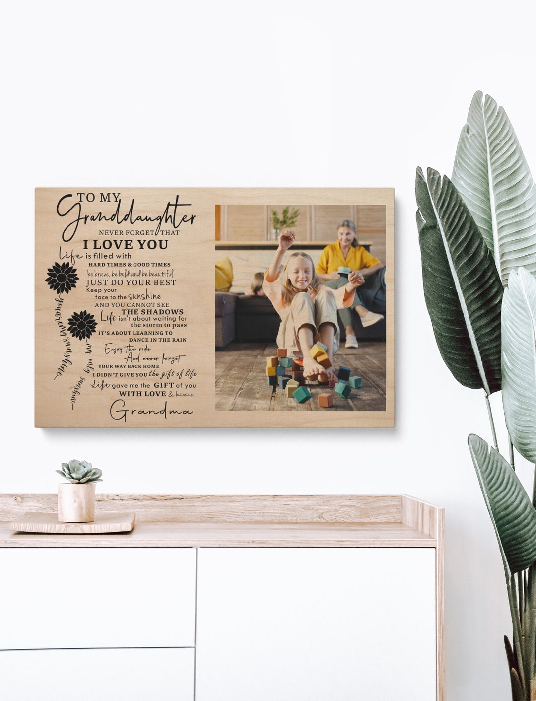 Granddaughter Picture Frame to My Granddaughter Love Grandma Etsy