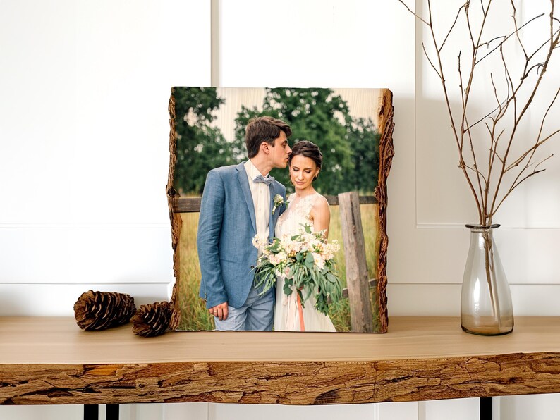 Boho Home Decor, Tree Art Boho Gifts, Boho Picture Frame, Tree Slice Sign, Bohemian Decor, Natural Home Decor, Natural Frame, Tree Gifts image 2