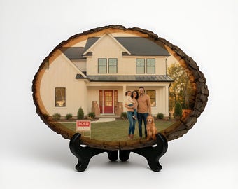 Housewarming Photo Plaque - New Home Keepsake on Wood