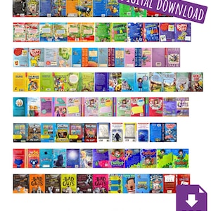 Lot de 4 couvertures de livres miniatures pour enfants à l'échelle 1:12. Maison de poupée. Imprimable. TÉLÉCHARGEMENT NUMÉRIQUE UNIQUEMENT.