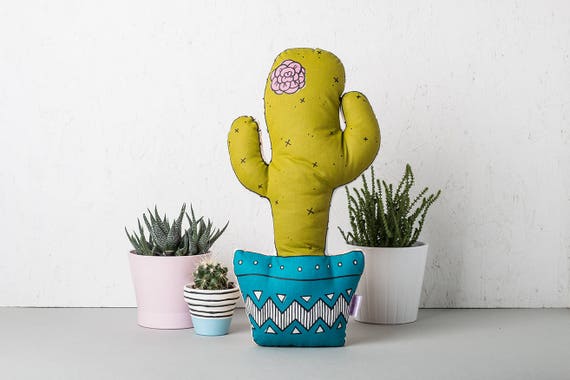 Decorative Cactus Pillow Screen Printed Cactus shaped pillow | Etsy
