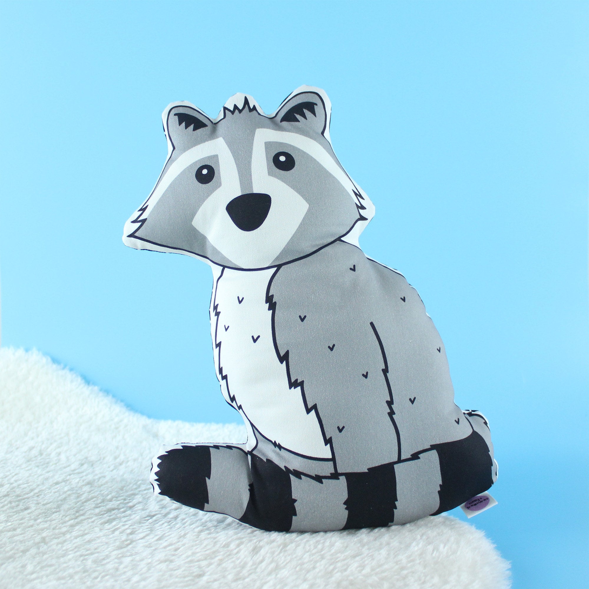 Mignon Raccoon Monochrome Coussin de Pépinière, Animal Pour La Chambre d'enfant