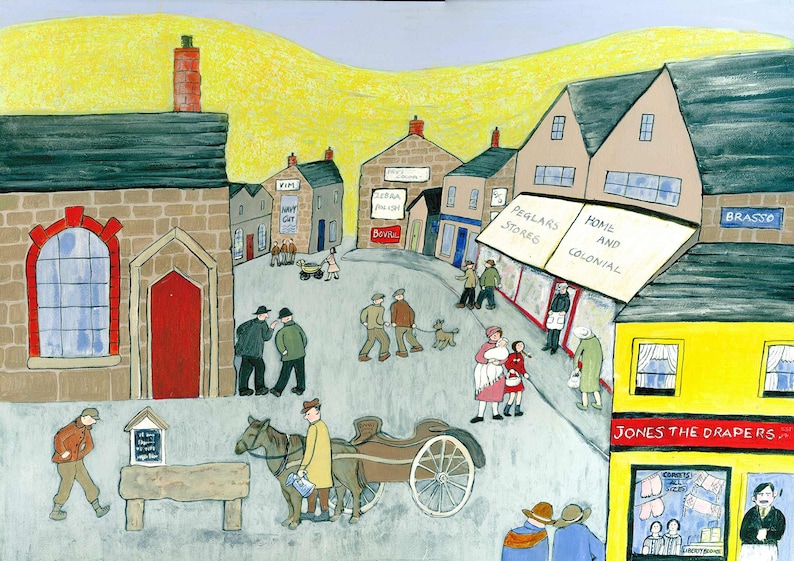 THE OLD village stores nostalgic artwork by British artist Muriel Williams image 1