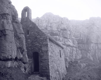 St. GOVAN'S chapel 5 black and white canvas photograph Pembrokeshire