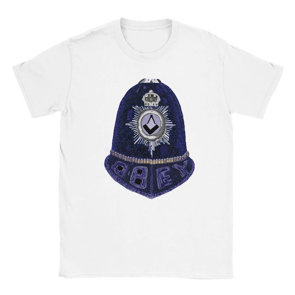 OBEY unisex T shirt by Mark Lloyd Williams street art graffiti police helmet