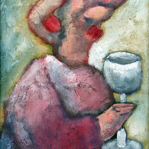 WINE SNOB dark humour canvas wall art by British artist Mark Lloyd Williams ideal wine lover gift image 2