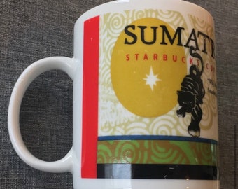 Vintage Starbucks Sumatra Mug 1998 GUC Tiger coffee cup some scratches
