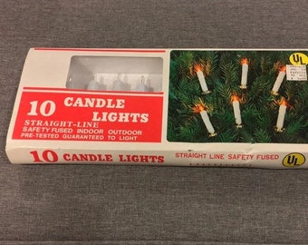 Vintage Candle Lights 10 NIP white candles Christmas tree decor old fashioned