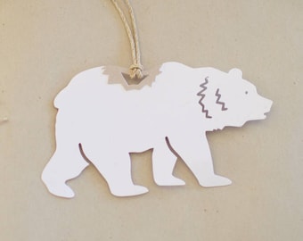 Bear Gift Tags - Set of 8 White Bear Hang Tags