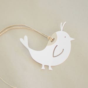 Bird Gift Tags - Set of 8 White Bird Hang Tags