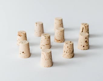 10 Large Corks, Size #5 - Natural  Cork Stoppers