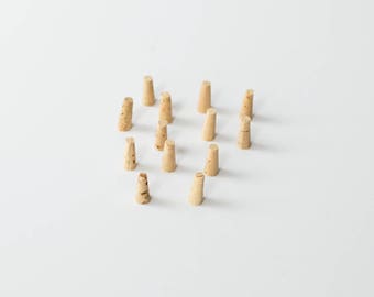 10 Tiny Corks, Size #0000 - Natural  Cork Stoppers