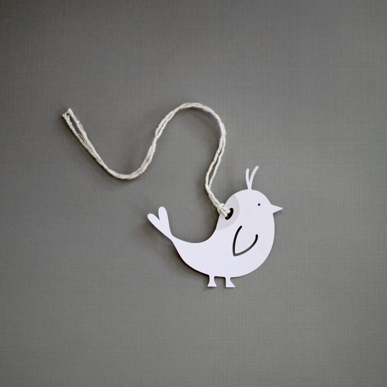 Bird Gift Tags - Set of 8 White Bird Hang Tags - Etsy