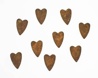 Rusty Tin Hearts - Primitive Rustic Metal Hearts