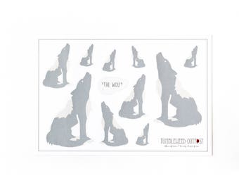 Wolf Sticker Set: Mountain & Woods Set of 10 Stickers