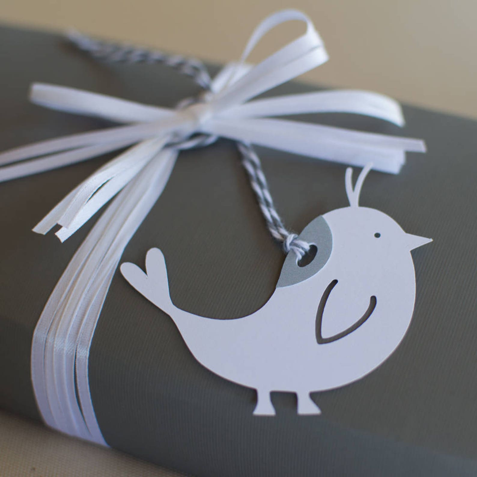 Bird Gift Tags - Set of 8 White Bird Hang Tags - Etsy