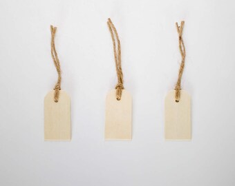 Unfinished Wood Hang Tags: DIY Craft Embellishment Tags (Set of 6)