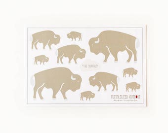 Buffalo Sticker Set: Mountain & Woods Set of 10 Stickers