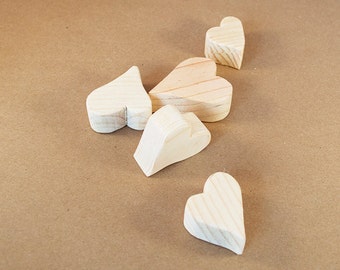 Natural Wood Hearts  - Chunky Wooden Hearts