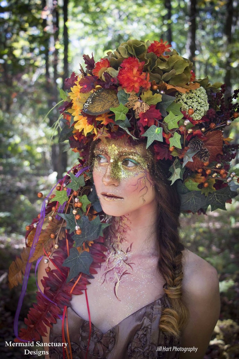Light up fairy headdress fairy crown Autumn fairy wreath | Etsy