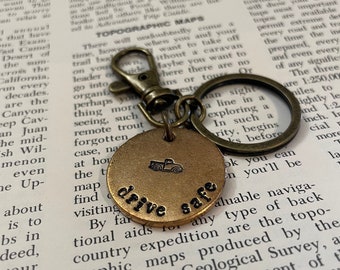 Drive Safe Key Tag keychain, graduation gift, new driver gift, gifts for dad