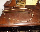 Antique 1930s Stained Glass Slag Glass Table Lamp 3 Wire Bulb Cage Harp Very unusual 11 1 4 quot t x 6 quot dia. Brass