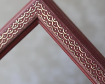 Mosaic Design - Gold leaf Waves - Contemporary Wood Frames - Matte Finish.