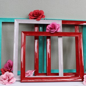 Rebeca Red Frame. Red Picture Frame. Modern Picture Frame. Sparkle Frame.  Modern Picture Frame. Minimal Photo Frame. Glossy red frame 5x7