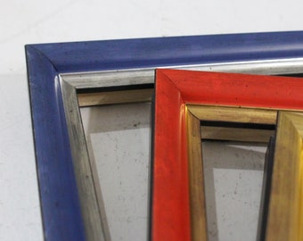 Kid's frame, Scoop detail, Rustic, Rainbow, Red, Handcrafted in Italy, Traditional frame, Metallic detail, Valentine, Gift for Her, Square