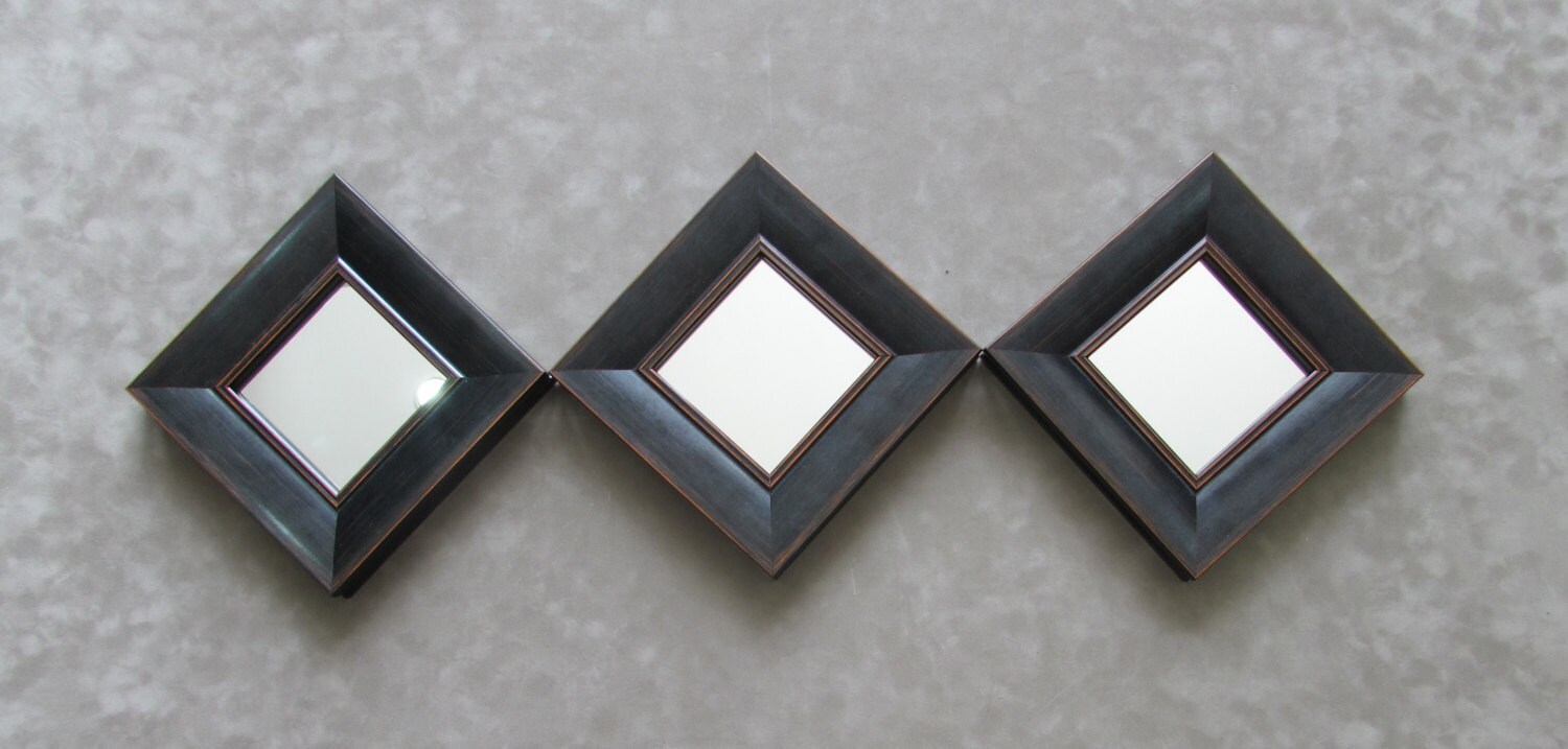 Square Mirror Multi Mirrors Custom Framed Distressed Frame 8 X 5 Decorative Wall Housewarming